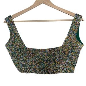 Garima Karwariya Upcycled Sequin Y2K Bralette Size XS Multicolor New Years Eve